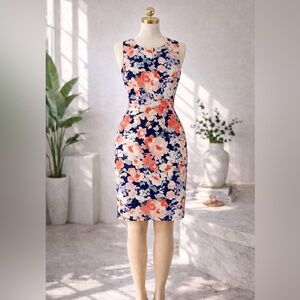✨STUNNING ALYX Navy Floral Knee-Length Dress